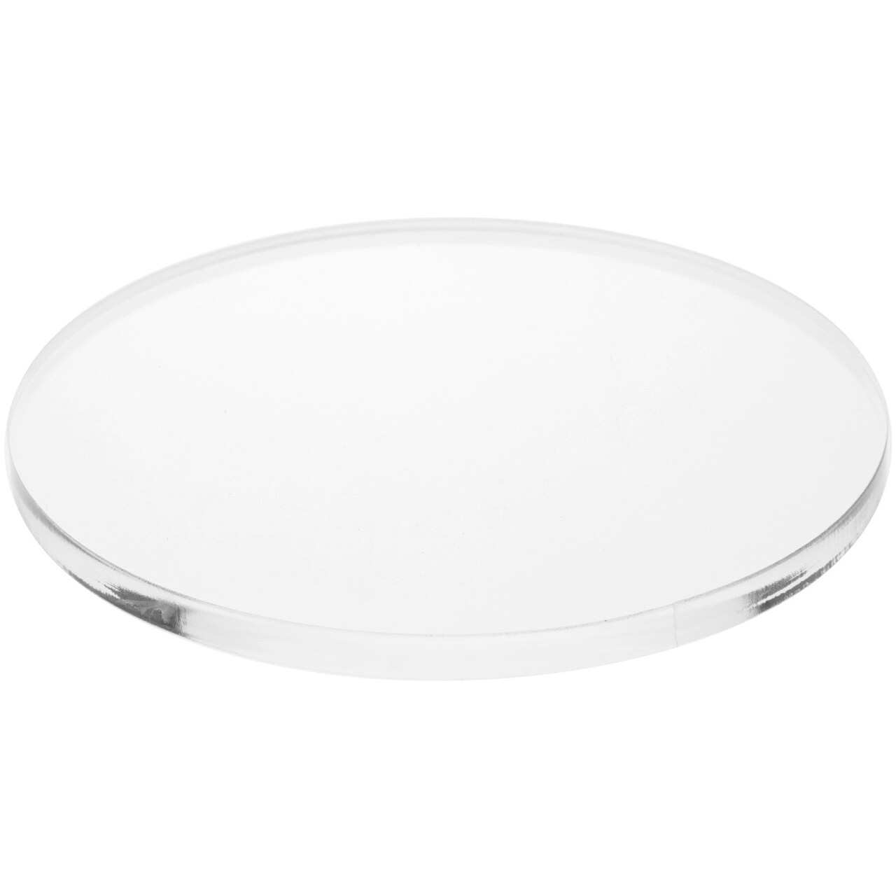 Plymor Clear Acrylic Round Standard-Edge Display Base, 6" W x 6" D x 0.375" H